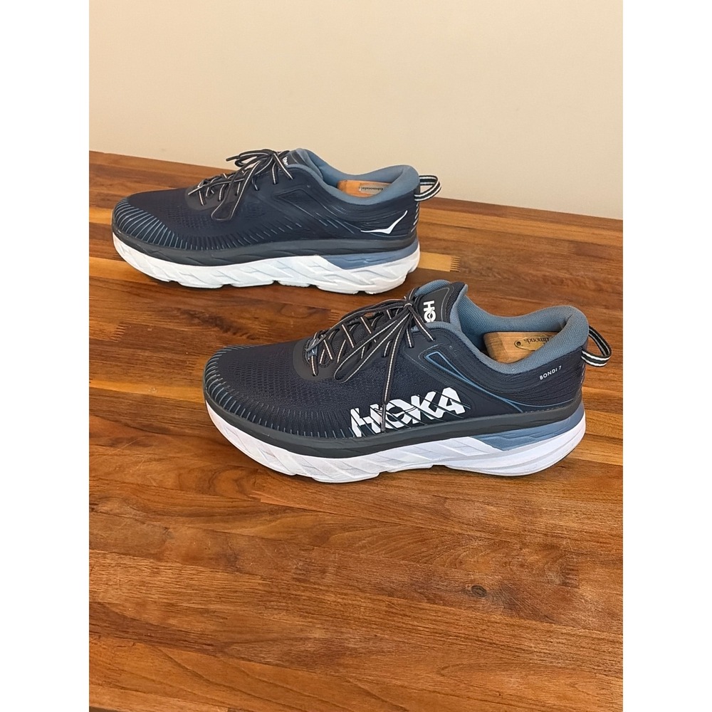 Hoka One One Bondi 7 Mens 10.5 Running Shoes Outer Space Blue 1110518 OBPB